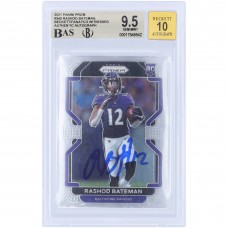 Rashod Bateman Baltimore Ravens Autographed 2021 Panini Prizm #340 Beckett Fanatics Witnessed Authenticated 9.5/10 Rookie Card