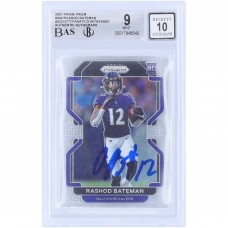 Rashod Bateman Baltimore Ravens Autographed 2021 Panini Prizm #340 Beckett Fanatics Witnessed Authenticated 9/10 Rookie Card