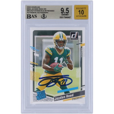 Jayden Reed Green Bay Packers Autographed 2023 Panini Donruss #334 Beckett Fanatics Witnessed Authenticated 9.5/10 Rookie Card