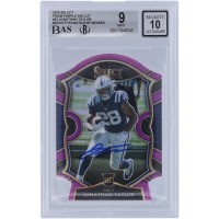 Jonathan Taylor Indianapolis Colts Autographed 2020 Panini Select Purple Prizm Die Cut #53 Beckett Fanatics Witnessed Authenticated 9/10 Rookie Card