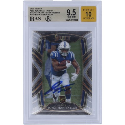 Jonathan Taylor Indianapolis Colts Autographed 2020 Panini Select #253 Beckett Fanatics Witnessed Authenticated 9.5/10 Rookie Card