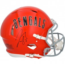 Joe Burrow Cincinnati Bengals Autographed Fanatics Authentic Riddell 1968-79 Throwback Speed Authentic Helmet