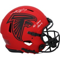 Michael Vick Atlanta Falcons Autographed Fanatics Authentic Riddell Rave Speed Authentic Helmet with 95 Speed Rating Inscription