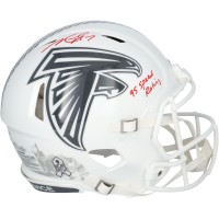 Michael Vick Atlanta Falcons Autographed Fanatics Authentic Riddell 2024 Salute To Service Speed Authentic Helmet with 95 Speed Rating Inscription