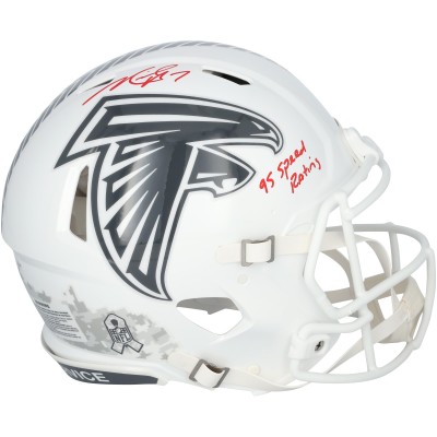 Michael Vick Atlanta Falcons Autographed Fanatics Authentic Riddell 2024 Salute To Service Speed Authentic Helmet with 95 Speed Rating Inscription