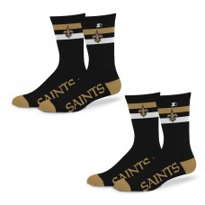 Две пары носков Unisex New Orleans Saints Starter Team Color 2-Stripe Crew