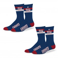 Unisex New York Giants Starter Team Color 2-Stripe 2-Pack Crew Socks Set