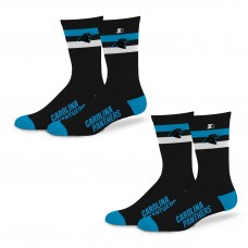 Unisex Carolina Panthers Starter Team Color 2-Stripe 2-Pack Crew Socks Set