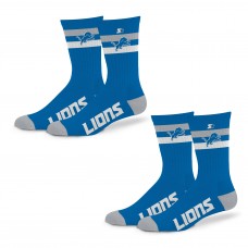 Unisex Detroit Lions Starter Team Color 2-Stripe 2-Pack Crew Socks Set