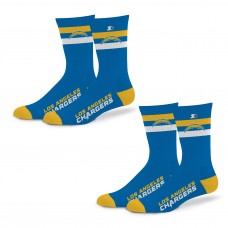 Unisex Los Angeles Chargers Starter Team Color 2-Stripe 2-Pack Crew Socks Set