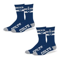 Unisex Indianapolis Colts Starter Team Color 2-Stripe 2-Pack Crew Socks Set