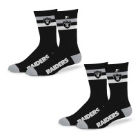 Unisex Las Vegas Raiders Starter Team Color 2-Stripe 2-Pack Crew Socks Set