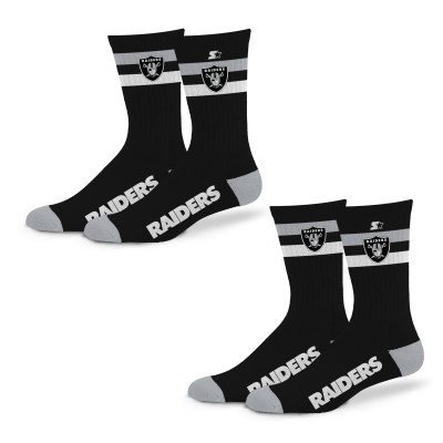 Unisex Las Vegas Raiders Starter Team Color 2-Stripe 2-Pack Crew Socks Set