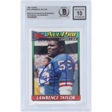Lawrence Taylor New York Giants Autographed 1991 Topps #16 Beckett Fanatics Witnessed Authenticated 10 Card