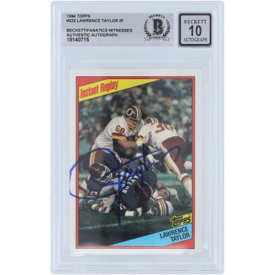 Lawrence Taylor New York Giants Autographed 1984 Topps Instant Replay #322 Beckett Fanatics Witnessed Authenticated 10 Card