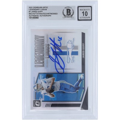 Jared Goff Detroit Lions Autographed 2021 Panini Donruss Optic Legendary Logos #LL-7 Beckett Fanatics Witnessed Authenticated 10 Card