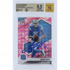 Jared Goff Detroit Lions Autographed 2021 Panini Mosaic Camo Pink #72 Beckett Fanatics Witnessed Authenticated 9.5/10 Card