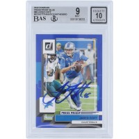 Jared Goff Detroit Lions Autographed 2022 Panini Donruss Press Proof Blue #88 Beckett Fanatics Witnessed Authenticated 9/10 Card