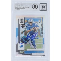 Jared Goff Detroit Lions Autographed 2022 Panini Donruss Optic Holo Prizm #64 Beckett Fanatics Witnessed Authenticated 10 Card