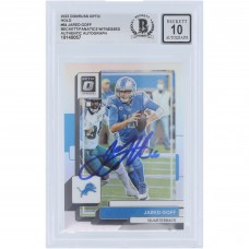 Jared Goff Detroit Lions Autographed 2022 Panini Donruss Optic Holo Prizm #64 Beckett Fanatics Witnessed Authenticated 10 Card
