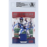 Lawrence Taylor New York Giants Autographed 2019 Panini Score Defenders Jersey Relic #D-14 Beckett Fanatics Witnessed Authenticated 10 Card