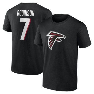 Футболка Atlanta Falcons Bijan Robinson Black Icon Name & Number
