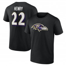 Футболка Baltimore Ravens Derrick Henry Black Icon Name & Number