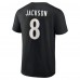 Футболка Baltimore Ravens Lamar Jackson Black Icon Name & Number