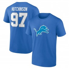 Футболка Detroit Lions Aidan Hutchinson Blue Icon
