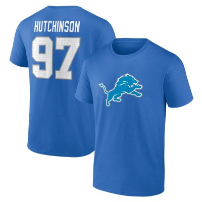 Футболка Detroit Lions Aidan Hutchinson Blue Icon