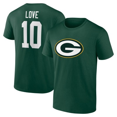 Футболка Green Bay Packers Jordan Love Green Icon Name & Number