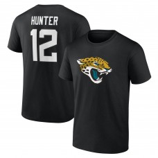 Jacksonville Jaguars Travis Hunter Black Icon Name & Number T-Shirt