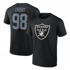 Las Vegas Raiders Maxx Crosby Black Icon Name & Number T-Shirt