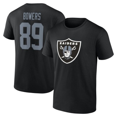Las Vegas Raiders Brock Bowers Black Icon Name & Number T-Shirt