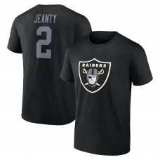 Las Vegas Raiders Ashton Jeanty Black Icon Name & Number T-Shirt
