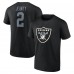 Las Vegas Raiders Ashton Jeanty Black Icon Name & Number T-Shirt