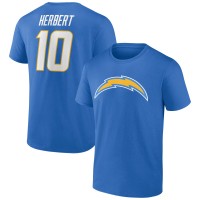Los Angeles Chargers Justin Herbert Powder Blue Icon Name & Number T-Shirt