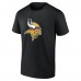 Minnesota Vikings Justin Jefferson Black Icon Name & Number T-Shirt