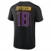 Minnesota Vikings Justin Jefferson Black Icon Name & Number T-Shirt
