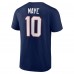 New England Patriots Drake Maye Navy Icon Name & Number T-Shirt
