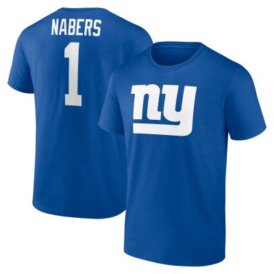 New York Giants Malik Nabers Royal Icon Name & Number T-Shirt