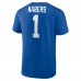 New York Giants Malik Nabers Royal Icon Name & Number T-Shirt