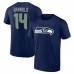 Seattle Seahawks Sam Darnold College Navy Icon Name & Number T-Shirt