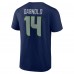 Seattle Seahawks Sam Darnold College Navy Icon Name & Number T-Shirt