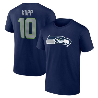Seattle Seahawks Cooper Kupp College Navy Icon Name & Number T-Shirt