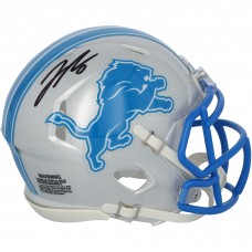Jahmyr Gibbs Detroit Lions Autographed Fanatics Authentic Riddell 2024 Speed Mini Helmet