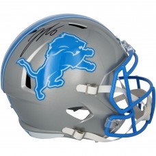 Jahmyr Gibbs Detroit Lions Autographed Fanatics Authentic Riddell 2024 Speed Replica Helmet