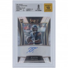 Justin Fields Chicago Bears Autographed 2021 Panini Select Silver Prizm #SSP-JFI BGS Authenticated 8/10 Rookie Card