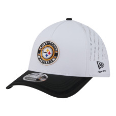 Бейсболка Pittsburgh Steelers New Era White/Black Patch 39THIRTY A-Frame M-Crown Perforated Бейсболка Pittsburgh Steelers New Era White/Black Patch 39THIRTY A-Frame M-Crown Perforated