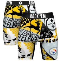 Pittsburgh Steelers Rock Em Socks Black Holiday Tacky Remix Boxer Briefs